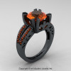 Modern-Vintage-14K-Flat-Black-Gold-3-Ct-Orange-Sapphire-Solitaire-Ring-R102-14KFBGOS-P