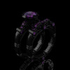 Art Masters Caravaggio 14K Black Gold 1.0 Ct Amethyst Engagement Ring Wedding Band Set R623S-14KBGAM