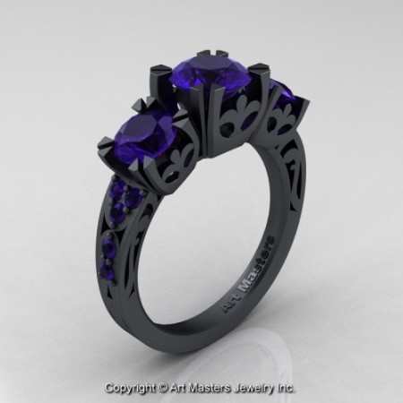 1Modern_Vintage_14K_Flat_Black_Gold_2_0_Ct_Three_Stone_Blue_Sapphire_Solitaire_Ring_R522_14KFBGBS_P_jpg-100558-500×500