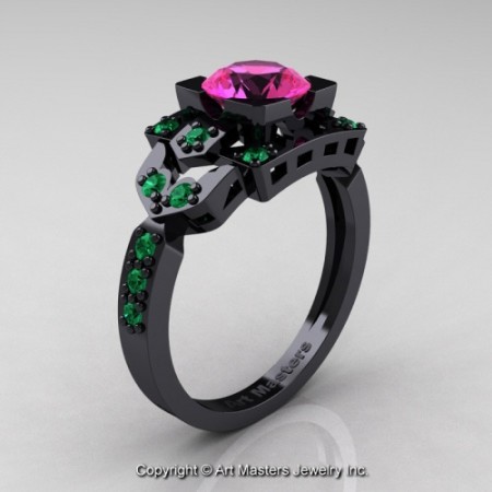 Classic_14K_Black_Gold_1_0_Ct_Pink_Sapphire_Emerald_Engagement_Ring_Wedding_Ring_R510_14KBGEMPS_P__jpg-100500-500×500
