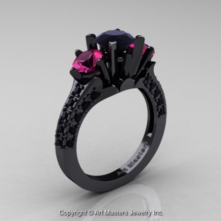 Classic_French_14K_Black_Gold_Three_Stone_2_Ct_Black_Diamond_Pink_Sapphire_Solitaire_Wedding_Ring_R421_14KBG2PSBD_P_jpg-100893-500×500