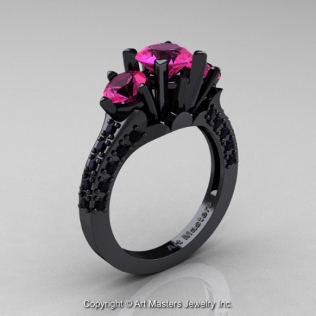 Classic_French_14K_Black_Gold_Three_Stone_2_Ct_Pink_Sapphire_Black_Diamond_Solitaire_Wedding_Ring_R421_14KBGBDPS_P_jpg-100891-500×500