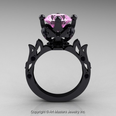 Modern_Antique_14K_Black_Gold_Light_Pink_Sapphire_Black_Diamond_Solitaire_Wedding_Ring_R214_14KBGBDLPS_F_jpg-100859-500×500