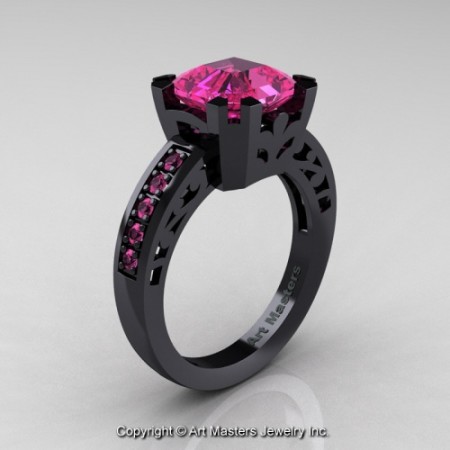 Modern_Art_Deco_14K_Black_Gold_3_0_Ct_Royal_Emerald_Cut_Pink_Sapphire_Accent_Solitaire_Ring_R680_14KBGPS_P_jpg-100730-500×500