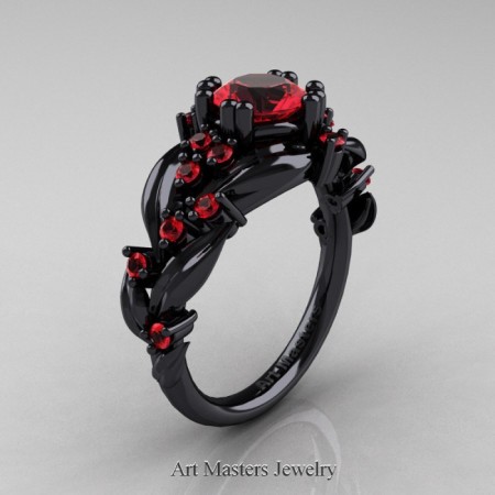 Nature-Classic-14K-Black-Gold-1-0-Ct-Ruby-Leaf-and-Vine-Engagement-Ring-R340-14KBGR-P-700×700
