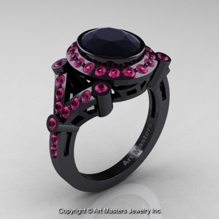 Victorian_14K_Black_Gold_1_75_Ct_Oval_Black_Diamond_Pink_Sapphire_Engagement_Ring_Wedding_Ring_R358_14KBGPSBD_P_jpg-100513-500×500