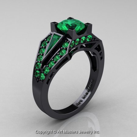Classic-Edwardian-14K-Black-Gold-1-0-Ct-Emerald-Engagement-Ring-R285-14KBGEM-P