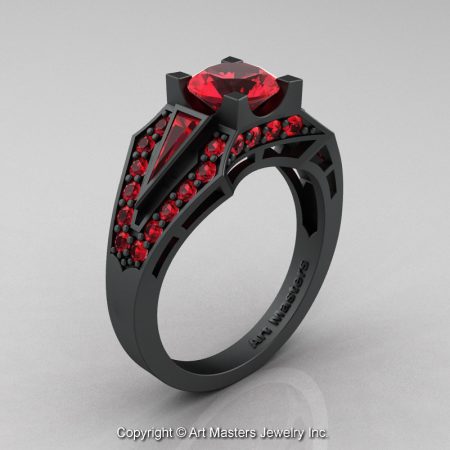 Classic-Edwardian-14K-Matte-Black-Gold-1-0-Ct-Rubies-Engagement-Ring-R285-14KMBGR-P
